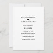 Modern zwart script foto minimalistische bruiloft save the date (Achterkant)