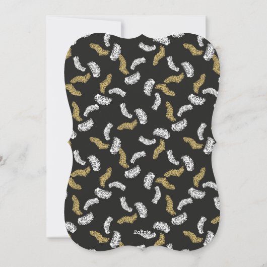 Modern zwart script Gold Pine Mistletoe Kerstmis Feestdagenkaart (Achterkant)