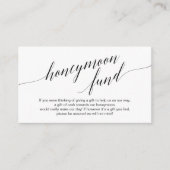 Modern zwart script, Wedding Honeymoon Fund Informatiekaartje (Voorkant)