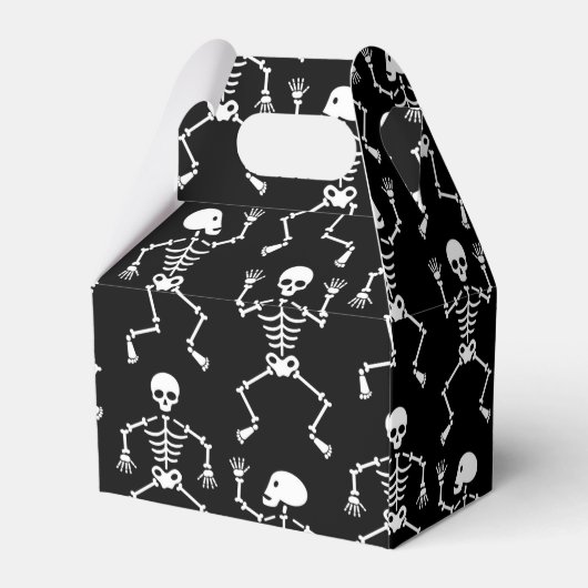 Modern Zwart Spooky Skelet Halloween Custom Bedankdoosjes (Achterkant)