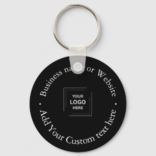 Modern zwart stijlvol professioneel bedrijfslogo sleutelhanger