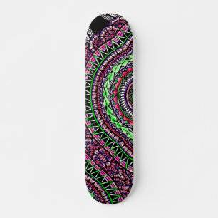 Modern zwart Tattoo Ikat Geometric Tribal Pattern Skateboard