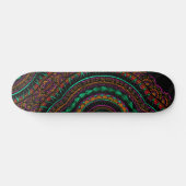 Modern zwart Tattoo Ikat Geometric Tribal Pattern Skateboard (Horizontaal)
