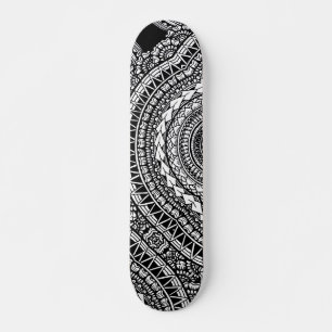 Modern zwart Tattoo Ikat Geometric Tribal Pattern Skateboard