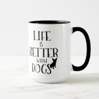 Modern zwart tekst ontwerp-leven is beter met hond