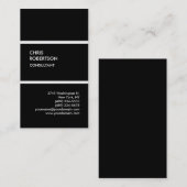 Modern zwart, verticaal uniek visitekaartje (Voorkant / Achterkant)