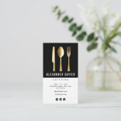 modern zwart visitekaartje in catering (Staand voorkant)
