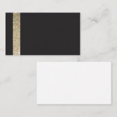 Modern zwart Visitekaartje RSVP met gouden lijn Informatiekaartje (Voorkant / Achterkant)