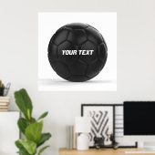 Modern zwart Voetbal op maat Poster (Thuiskantoor)