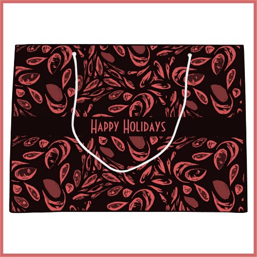 Modern zwart, warm rood traandruppelpatroon groot cadeauzakje