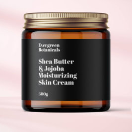 Modern zwart waterdicht cosmetica potje label waterfles etiket