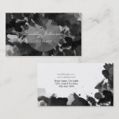 Modern Zwart Waterverf Abstract Elegant Cool Visitekaartje (Voorkant / Achterkant)
