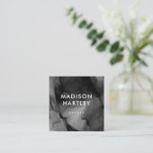 Modern zwart Waterverf vierkant Visitekaartje (Staand voorkant)