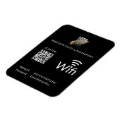 Modern Zwart Wifi QR Code en Business Logo Magneet (Linkerzijde)
