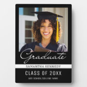 Modern zwart-wit 2025 Afstuderen Foto Fotoplaat (voorkant)