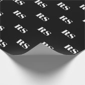 Modern zwart-wit aangepast initiaal monogram patro cadeaupapier (Hoek)