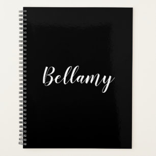 Modern zwart wit aangepaste script kalligrafie naa planner