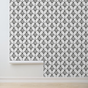 Modern zwart-wit Abstract geometrisch patroon Behang