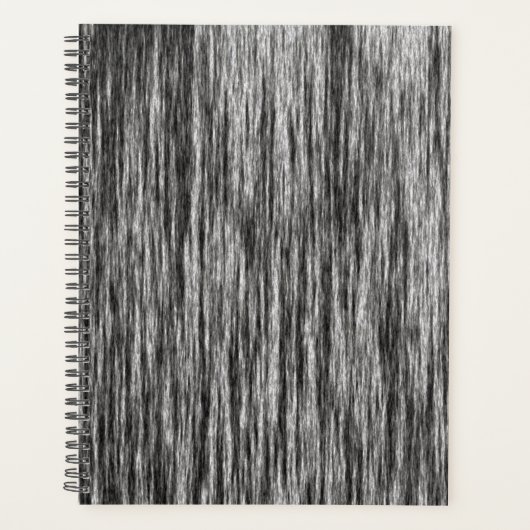 Modern zwart-wit abstract lijnpatroon planner (Voorkant)