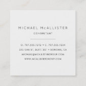 Modern zwart-wit Abstract monogram Vierkante Visitekaartje (Achterkant)