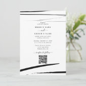 Modern Zwart Wit Abstract QR Code Wedding Kaart (Staand voorkant)