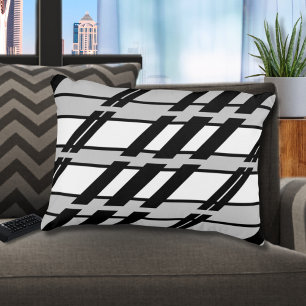 Modern zwart wit Abstract skyline patroon Accent Kussen
