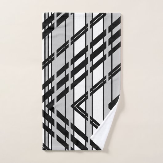 Modern zwart wit Abstract skyline patroon Bad Handdoek (Handdoek)