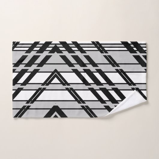 Modern zwart wit Abstract skyline patroon Bad Handdoek (Handdoek)