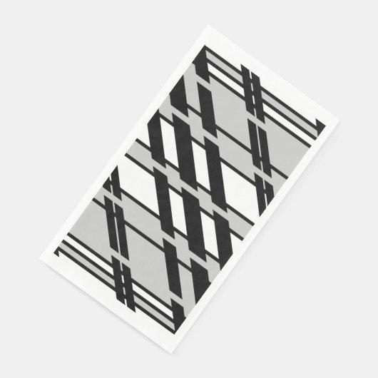 Modern zwart wit Abstract skyline patroon Servet (Hoek)