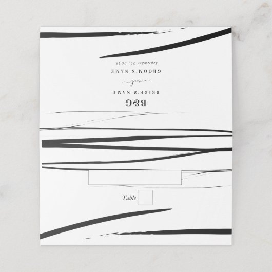 Modern zwart wit Abstracte bruiloft (Buitenkant ongevouwen)