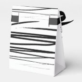 Modern zwart wit Abstracte bruiloft gunst Bedankdoosjes (Achterkant)