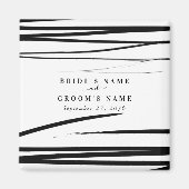 Modern zwart wit Abstracte bruiloft gunst Magneet (Voorkant)