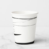 Modern zwart wit Abstracte bruiloft gunst Papieren Bekers (Achterkant)