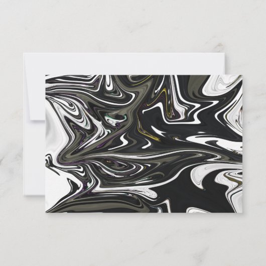 Modern zwart-wit Abstracte bruiloft RSVP Kaartje (Achterkant)