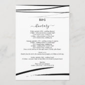 Modern zwart wit Abstracte huwelijksreis Programma (Achterkant)