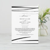 Modern zwart wit Abstracte huwelijksreis Programma (Staand voorkant)