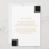 Modern Zwart Wit Afstudeerder Foto Afstuderen Aankondiging (Achterkant)