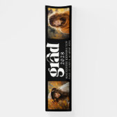 Modern zwart-wit Afstuderen 2 foto lang Spandoek (Verticaal)