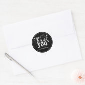 Modern zwart-wit Afstuderen bedankt Ronde Sticker (Envelop)
