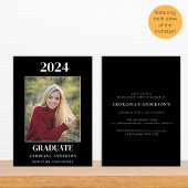 Modern zwart-wit afstuderen feest kaart