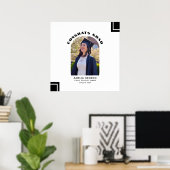 Modern Zwart Wit Afstuderen Gast Handtekening Foto Poster (Thuiskantoor)