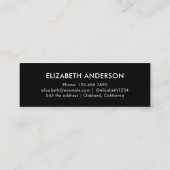 Modern Zwart Wit Afstuderen Student Afstuderen Contactkaartje (Achterkant)