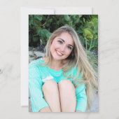 Modern zwart-wit Afstuderen voor foto's in script Aankondiging (Achterkant)