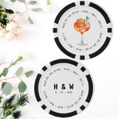 Modern Zwart Wit Aperol Drink Voucher Bruiloft Poker Chips