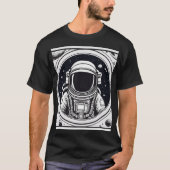 Modern zwart-wit Astronaut Mannen Basic T-shirt (Voorkant)