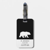 Modern zwart-wit Baby Beer Silhouette Bagagelabel (Achterkant verticaal)