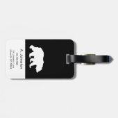 Modern zwart-wit Baby Beer Silhouette Bagagelabel (Achterkant horizontaal)