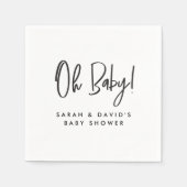 Modern Zwart Wit Baby shower Chic Genderneutraal Servet (Voorkant)