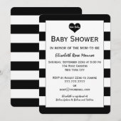 Modern zwart-wit Baby shower Kaart (Voorkant / Achterkant)