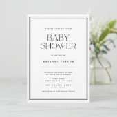 Modern zwart-wit Baby shower Kaart (Staand voorkant)